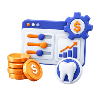Dental advertising budget management icon